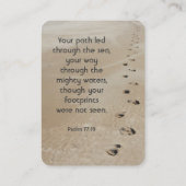 Christian Scripture Keepsake Footprints in Sand Visitekaartje (Achterkant)