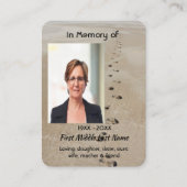 Christian Scripture Keepsake Footprints in Sand Visitekaartje (Voorkant)