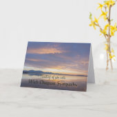 Christian Scripture Lake Sunrise Sympathy Kaart (Gele Bloem)