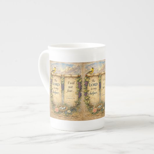 Christian Scripture Mug " The Lord Is My Helper"  Porselein Kop (Links)