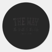 Christian Shirts Women Men Way Truth Life Christia Ronde Sticker (Voorkant)