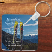 Christian Skiing Skier  Memorial Keepsake  Sleutelhanger (Achterkant)