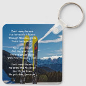 Christian Skiing Skier  Memorial Keepsake  Sleutelhanger (Achterkant)