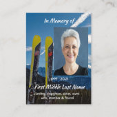 Christian  Skiing Skier  Memorial Keepsake  Visitekaartje (Voorkant)