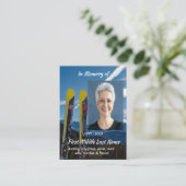 Christian  Skiing Skier  Memorial Keepsake  Visitekaartje (Staand voorkant)