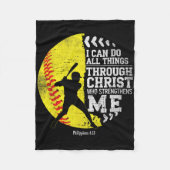 Christian Softll I Can Do All Things Religious Fai Fleece Deken (Voorkant)