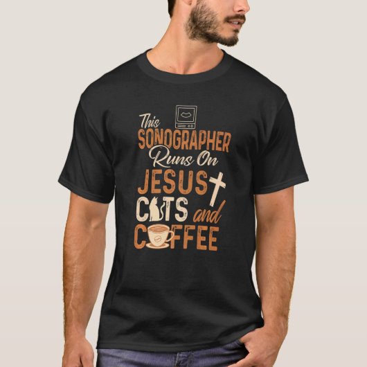 Christian Sonographer Jesus Coffee Sonography T-shirt (Voorkant)