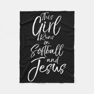 Christian Sport Gift This Girl Runs On Softll And  Fleece Deken