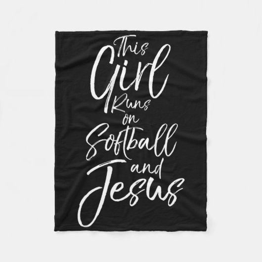 Christian Sport Gift This Girl Runs On Softll And  Fleece Deken (Voorkant)