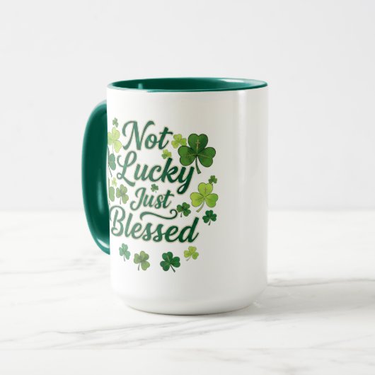 Christian St. Patrick’s Day Shamrock Blessed  Mok (Voorkant links)