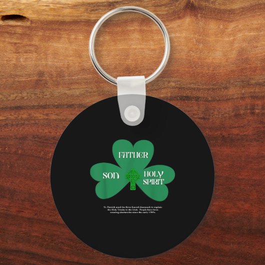 Christian St Patrick's Day Religious Trinity Clove Sleutelhanger (Voorkant)