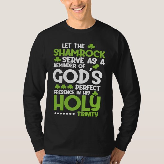 Christian St Patricks Day Shamrock Holy Trinity T-shirt (Voorkant)
