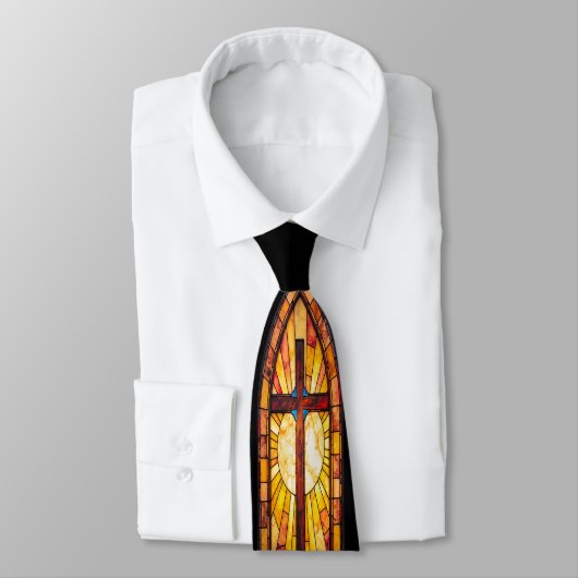 Christian Stained-Glass Cross Tie Stropdas (Gebonden)