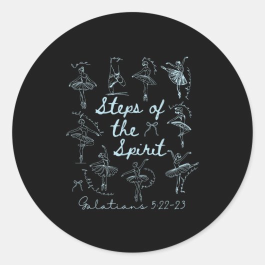 Christian Steps Of Srit Bible Verse Ballet Dancer  Ronde Sticker (Voorkant)