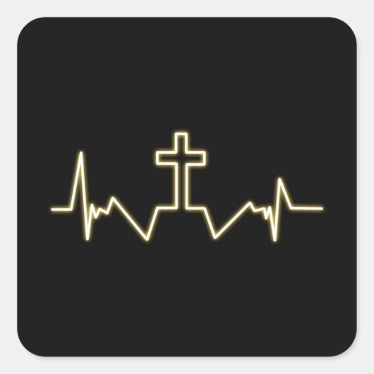 Christian Sticker (Vierkant) - Kruis en Pols (Voorkant)