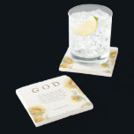 Christian Sunflowers Romans 1:20 Scripture  Stenen Onderzetter<br><div class="desc">Romans 1:20 Scripture Watercolor sunflowers coasters.  Generic.  Religious decor.  Christian decor.</div>