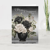 Christian Sympathy Black and White Roses Scripture Kaart (Voorkant)