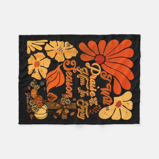 Christian Thanksgiving Pumpkin Praise Him In Every Fleece Deken (Voorkant (Horizontaal))