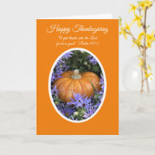 Christian Thanksgiving Pumpkin with Scripture Kaart (Gele Bloem)
