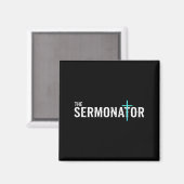 Christian The Sermonator - Pastor &amp; Preacher C Magneet (Voorkant / Achterkant)