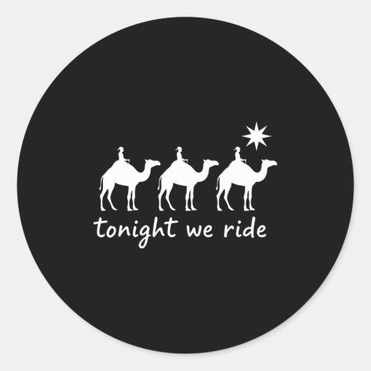 Christian Tonight We Ride Three Wise Men Christmas Ronde Sticker (Voorkant)