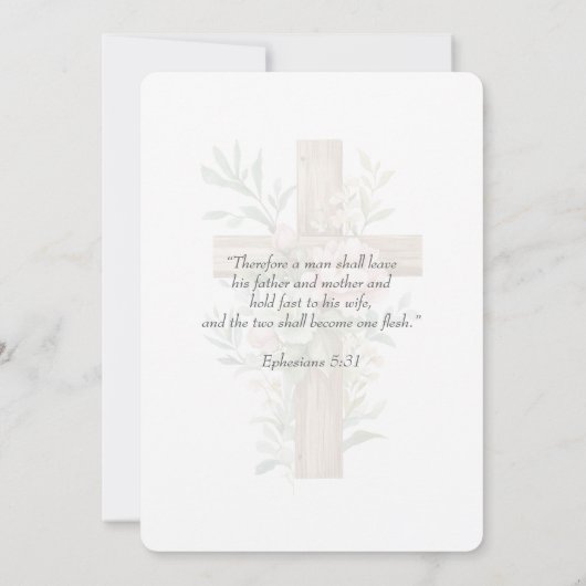 Christian Two Become One Watercolor Kaart (Achterkant)