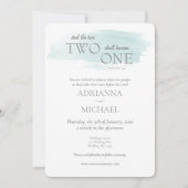 Christian Two Become One Watercolor Teal Green Kaart (Voorkant)