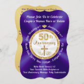 CHRISTIAN, Uitnodigingen voor 50-jarig huwelijksfe (Voorkant / Achterkant)