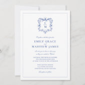 Christian Vintage Wedding Crest Monogram Elegant Kaart (Voorkant)