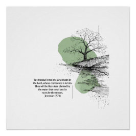 Christian Wall Art Jeremiah 17:7–8 | Trust in God  Perfect Poster