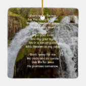 Christian Waterfall Landscape  Memorial Keepsake  Keramisch Ornament (Achterkant)
