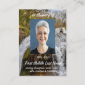 Christian Waterfall Landscape Memorial Keepsake Visitekaartje (Voorkant)