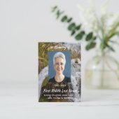 Christian Waterfall Landscape Memorial Keepsake Visitekaartje (Staand voorkant)