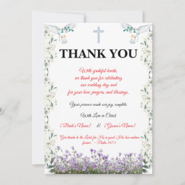 Christian Wedding Thank You Card with Cross Bedankkaart