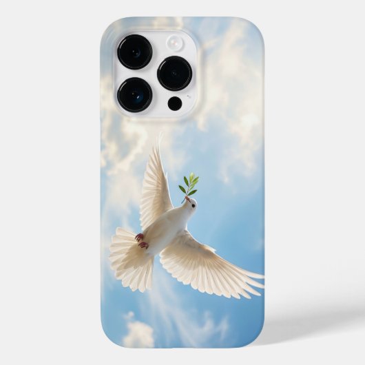 Christian White Dove with Olive Sky iPhone Case (Achterkant)