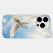 Christian White Dove with Olive Sky iPhone Case (Achterkant (horizontaal))