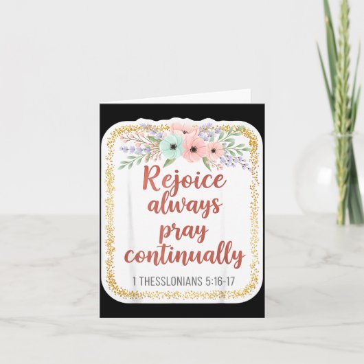 Christian Woman Bible Verse Rejoice Always Pray Co Kaart (Voorkant)