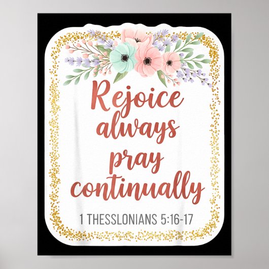 Christian Woman Bible Verse Rejoice Always Pray Co Poster (Voorkant)