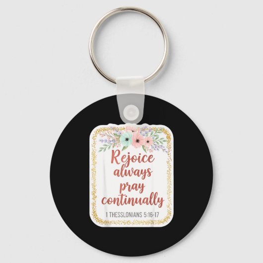 Christian Woman Bible Verse Rejoice Always Pray Co Sleutelhanger (Voorkant)