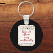 Christian Woman Bible Verse Rejoice Always Pray Co Sleutelhanger (Voorkant)