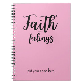 Christian Women Minimalist Faith Over Feelings Notitieboek