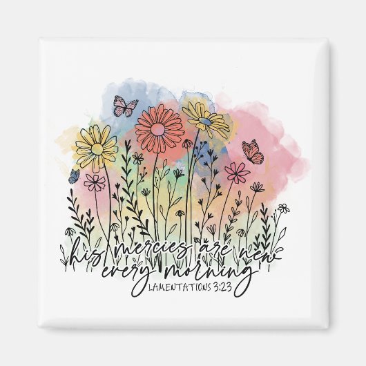 Christian Women's Watercolor Floral Magnet (Voorkant)