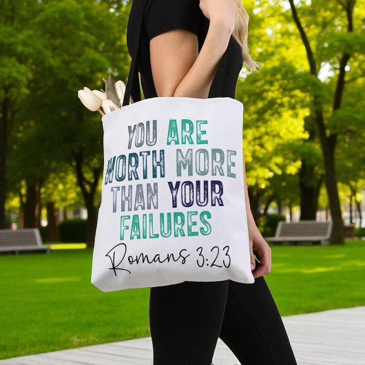 Christian You are Worth More Than Your Failures Tote Bag