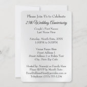 CHRISTIAN Zilveren 25e Verjaardags Uitnodigingskaa Kaart (Achterkant)