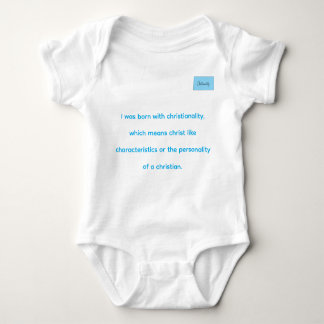 Christianality defined in blue on white onsie  romper