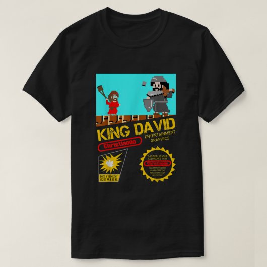 CHRISTIANDO Slay net als David Funny David Vs Goli T-shirt (Design voorkant)