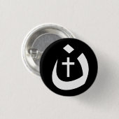 CHRISTIANITSOLIDARITEIT - NAZARENE SYMBOOL EN KROS RONDE BUTTON 3,2 CM (Voorkant /achterkant)