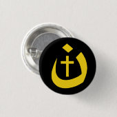 CHRISTIANITSOLIDARITEIT - NAZARENE SYMBOOL EN KROS RONDE BUTTON 3,2 CM (Voorkant /achterkant)