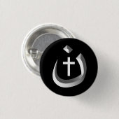 CHRISTIANITSOLIDARITEIT - NAZARENE SYMBOOL EN KROS RONDE BUTTON 3,2 CM (Voorkant /achterkant)