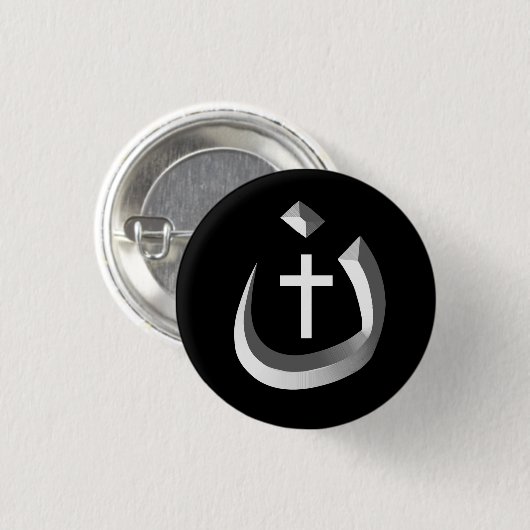 CHRISTIANITSOLIDARITEIT - NAZARENE SYMBOOL EN KROS RONDE BUTTON 3,2 CM (Voorkant /achterkant)